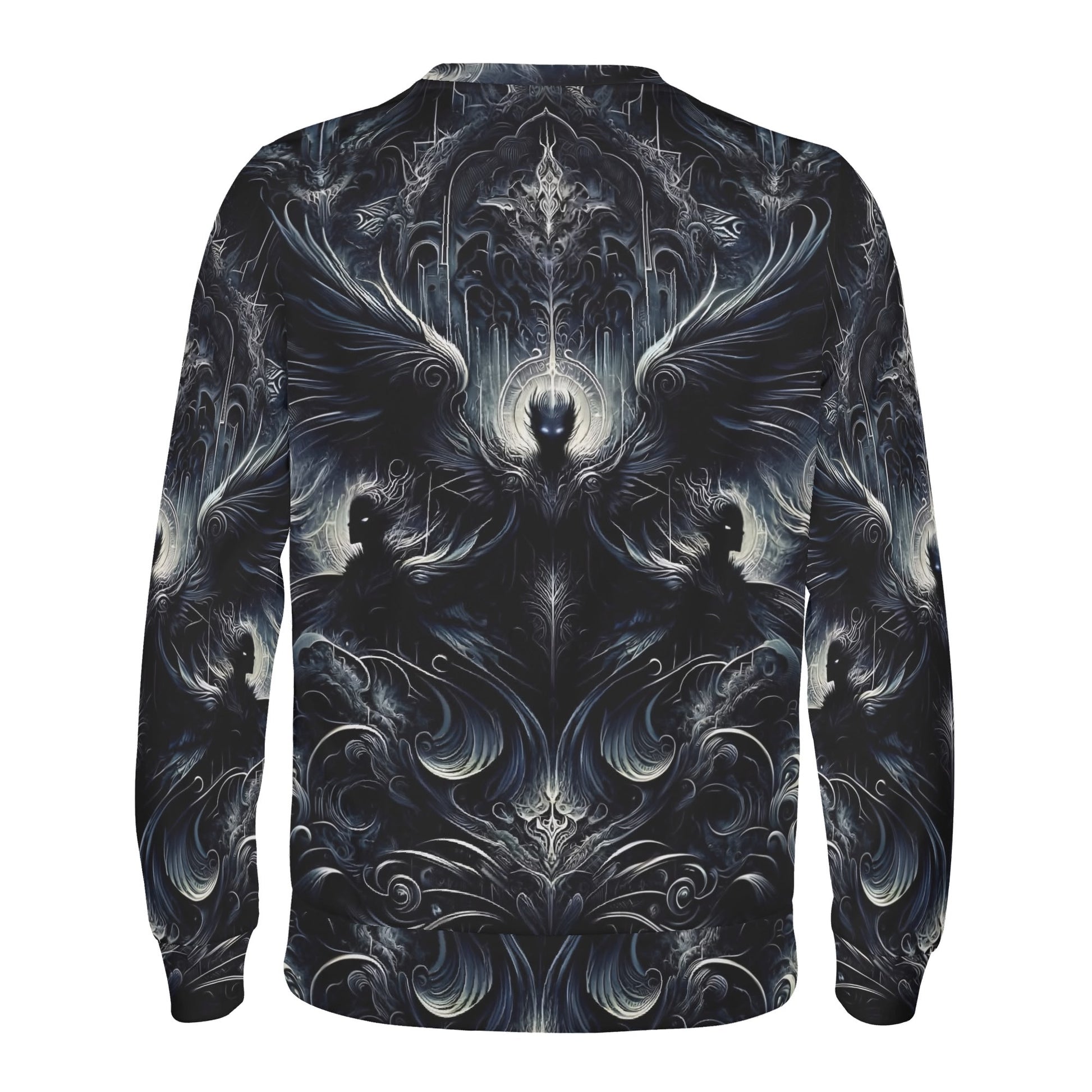 Loud and Lethal Gilded Wings of Dusk Poly French Terry Sweatshirt unisex dark gothic winged skull design