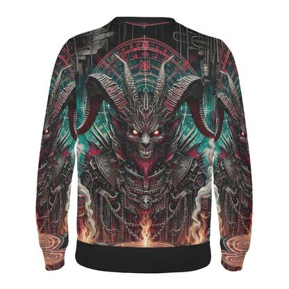 Loud and Lethal unisex sweater featuring Mythical Monsters Baphomet Cotton Terry Sweatshirt with horned goat