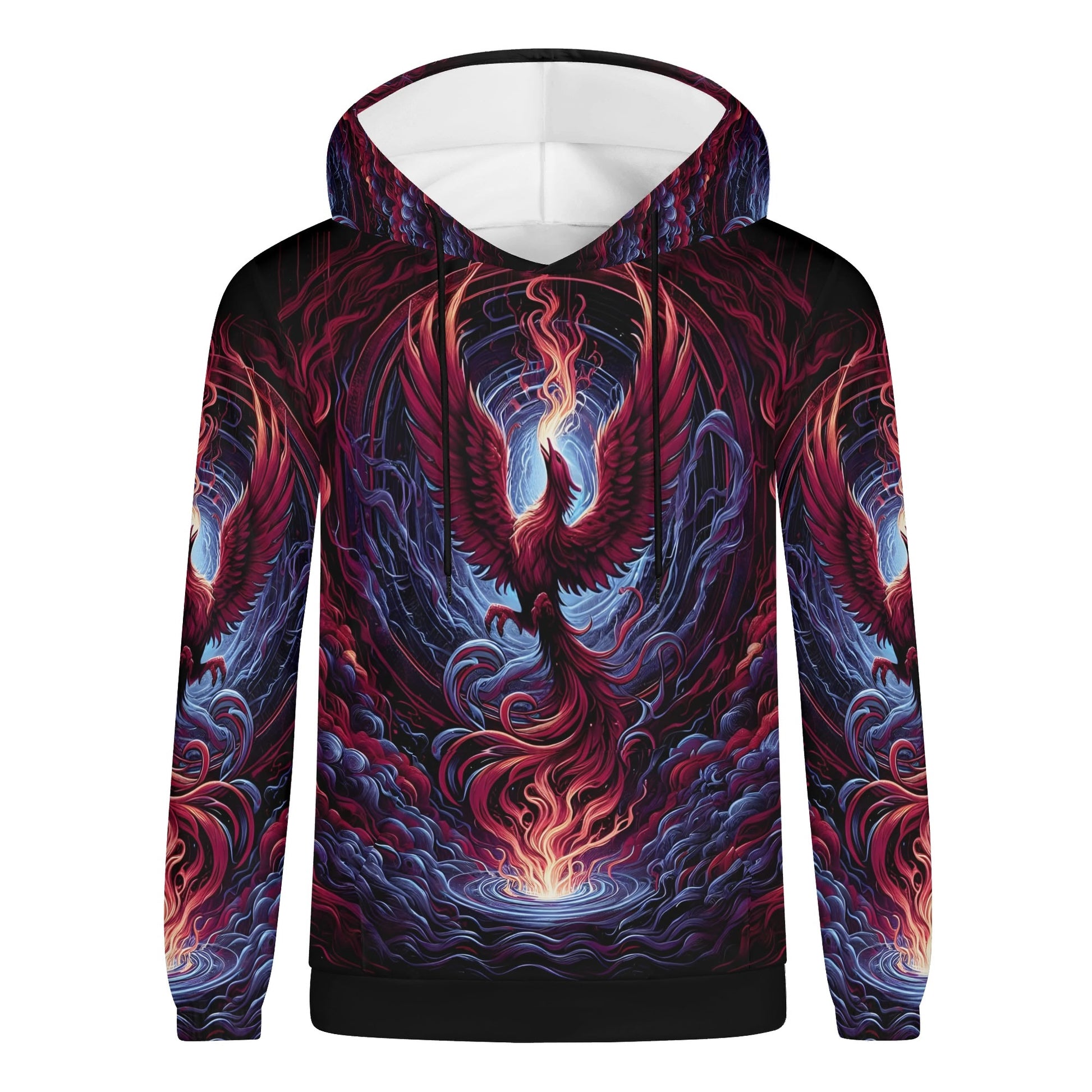 Phoenix Fury Poly French Terry hoodie by Loud and Lethal with vibrant phoenix and fire design