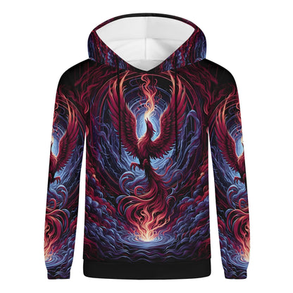 Phoenix Fury Poly French Terry hoodie by Loud and Lethal with vibrant phoenix and fire design