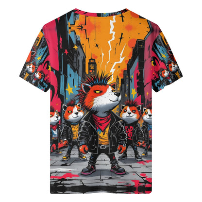 Punk Street Legends Organic Cotton Kids T-Shirt featuring a bold graffiti fox design in urban street style