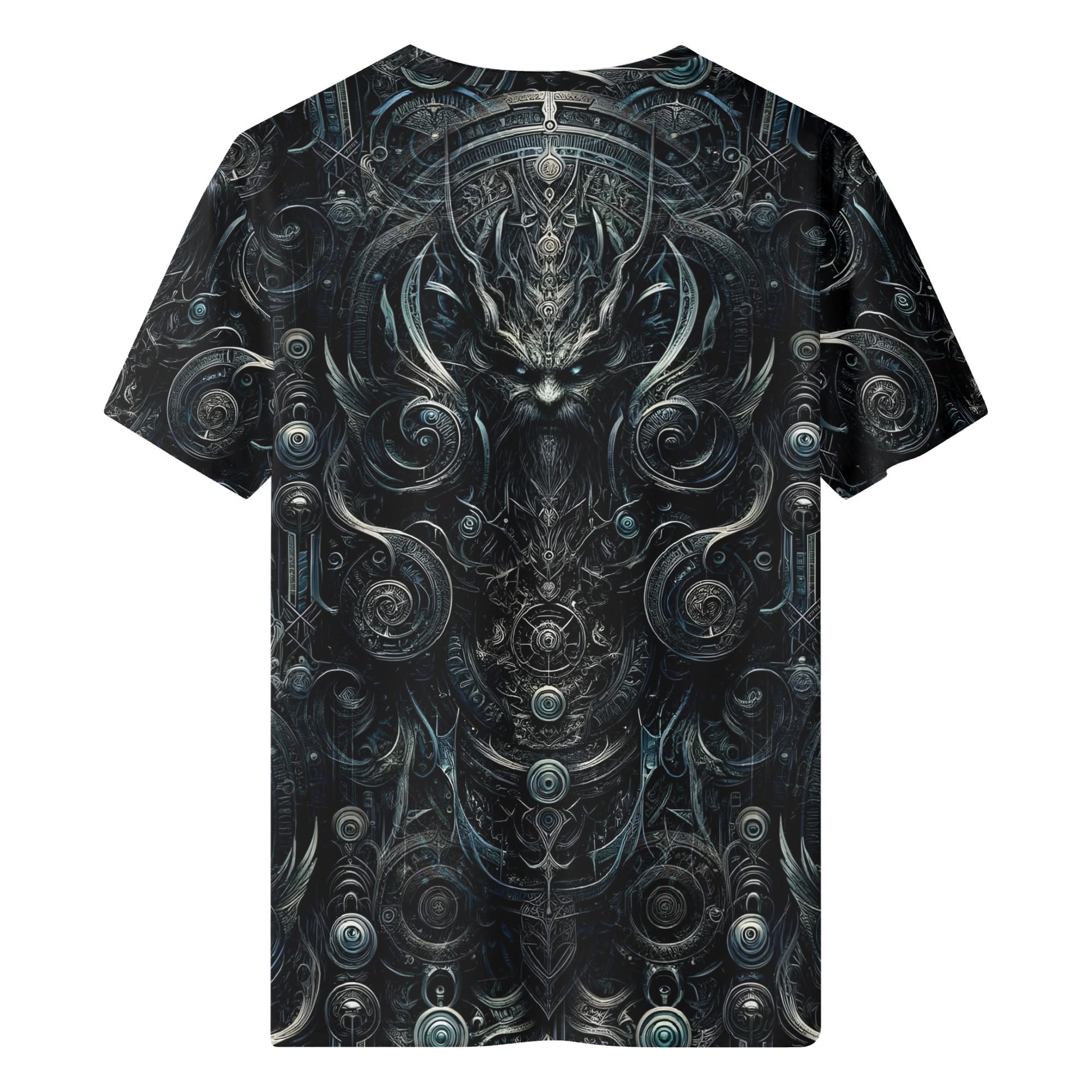 Loud and Lethal Sigil Of Shadows Lycra T-Shirt with dark intricate fantasy design on unisex black fabric