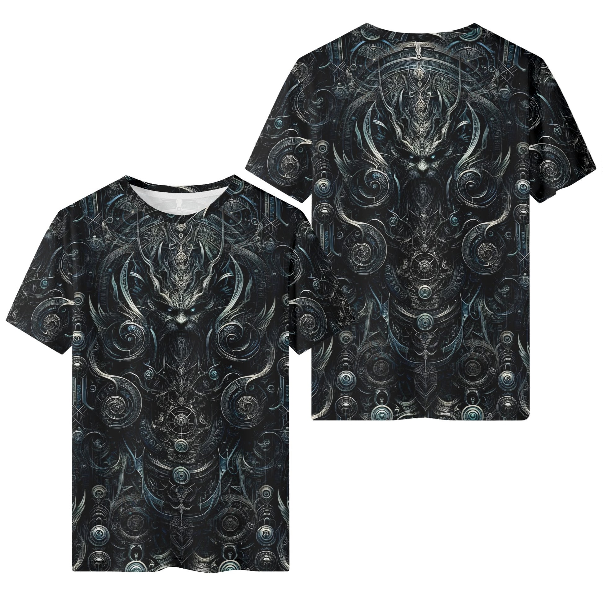Loud and Lethal Sigil Of Shadows Lycra T-Shirt unisex black with intricate dark fantasy design