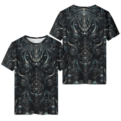 Loud and Lethal Sigil Of Shadows Lycra T-Shirt unisex black with intricate dark fantasy design