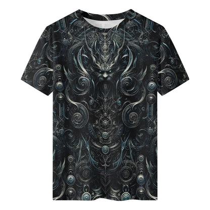 Loud and Lethal Sigil Of Shadows Lycra T-Shirt with dark intricate fantasy design for unisex