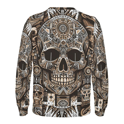 Loud and Lethal Skull Totem Poly French Terry Sweatshirt with intricate skull and totem design