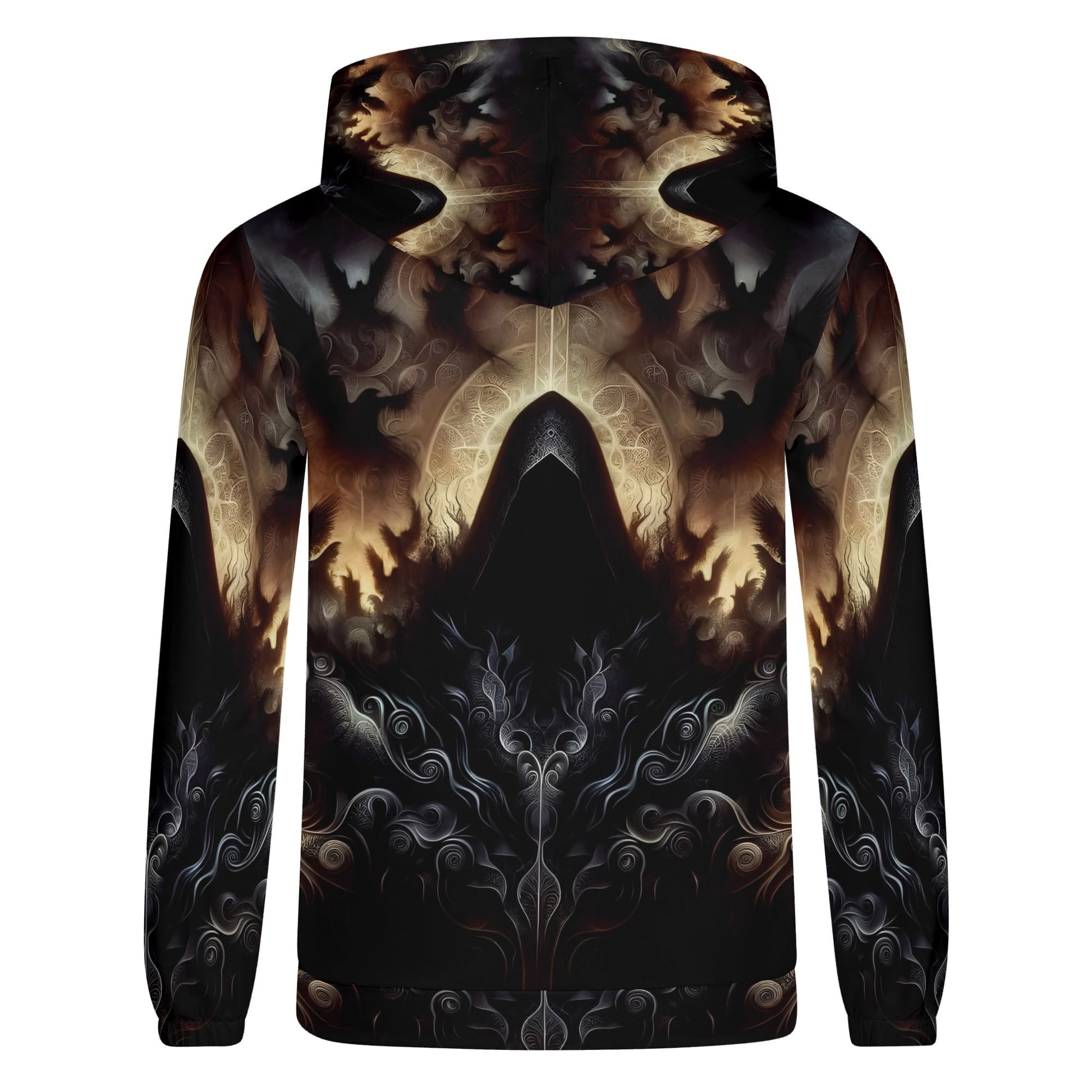 The Omen Bearer Cotton Terry Hoodie by Loud and Lethal with dark mystical graphic design unisex