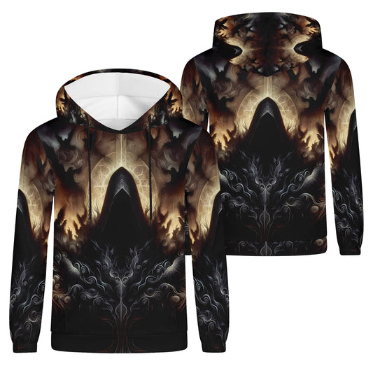 Loud and Lethal The Omen Bearer Cotton Terry Hoodie unisex with dark mystical graphic design