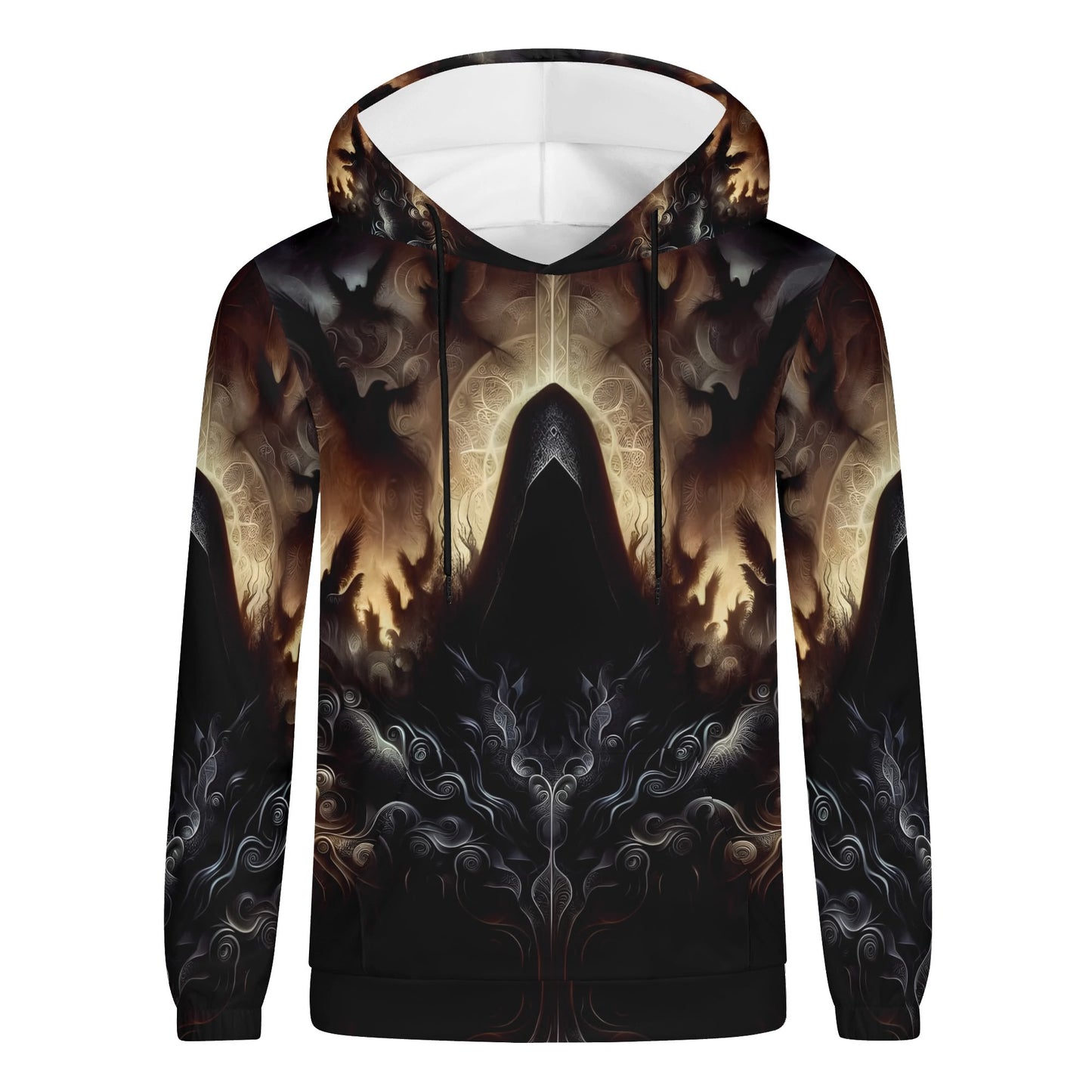 The Omen Bearer Cotton Terry Hoodie by Loud and Lethal with dark mystical graphic design unisex hoodie