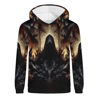 The Omen Bearer Cotton Terry Hoodie by Loud and Lethal with dark mystical graphic design unisex hoodie