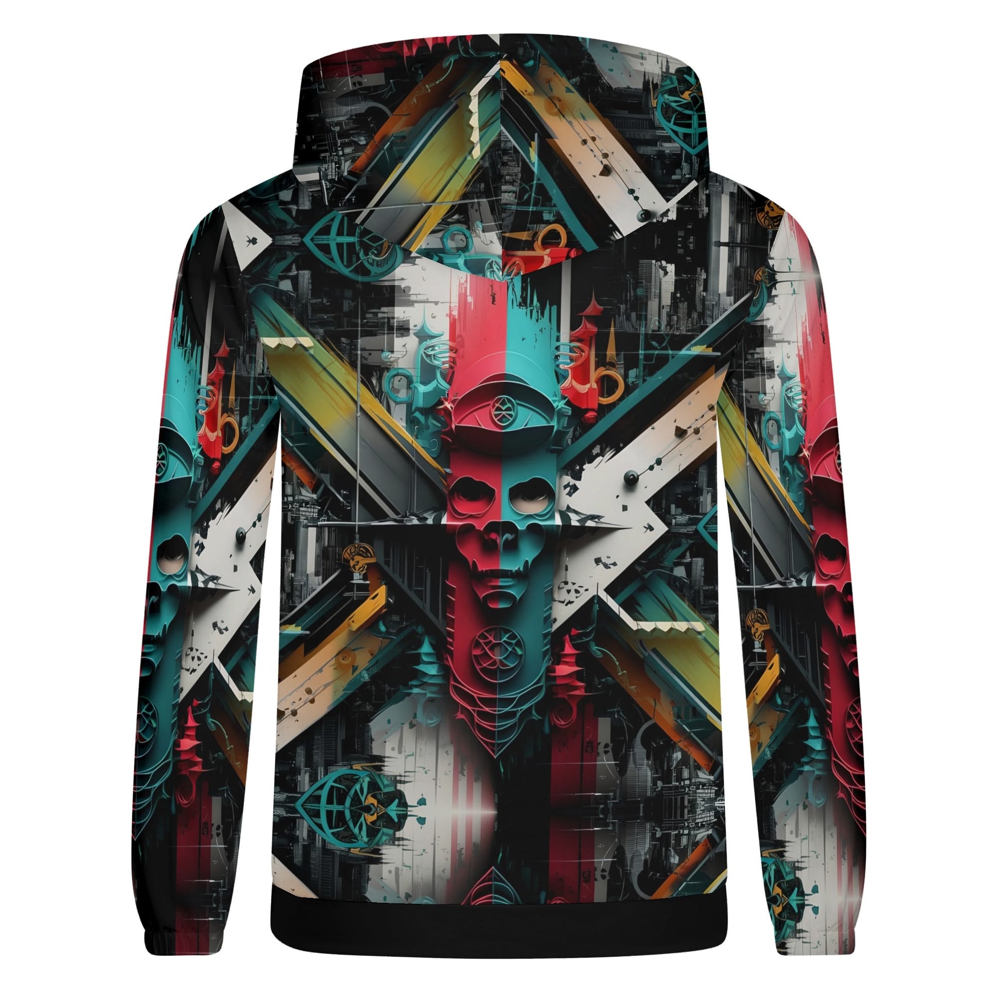 Loud and Lethal Urban Alchemy Cotton Terry Hoodie with colorful abstract skull and geometric design unisex hoodie