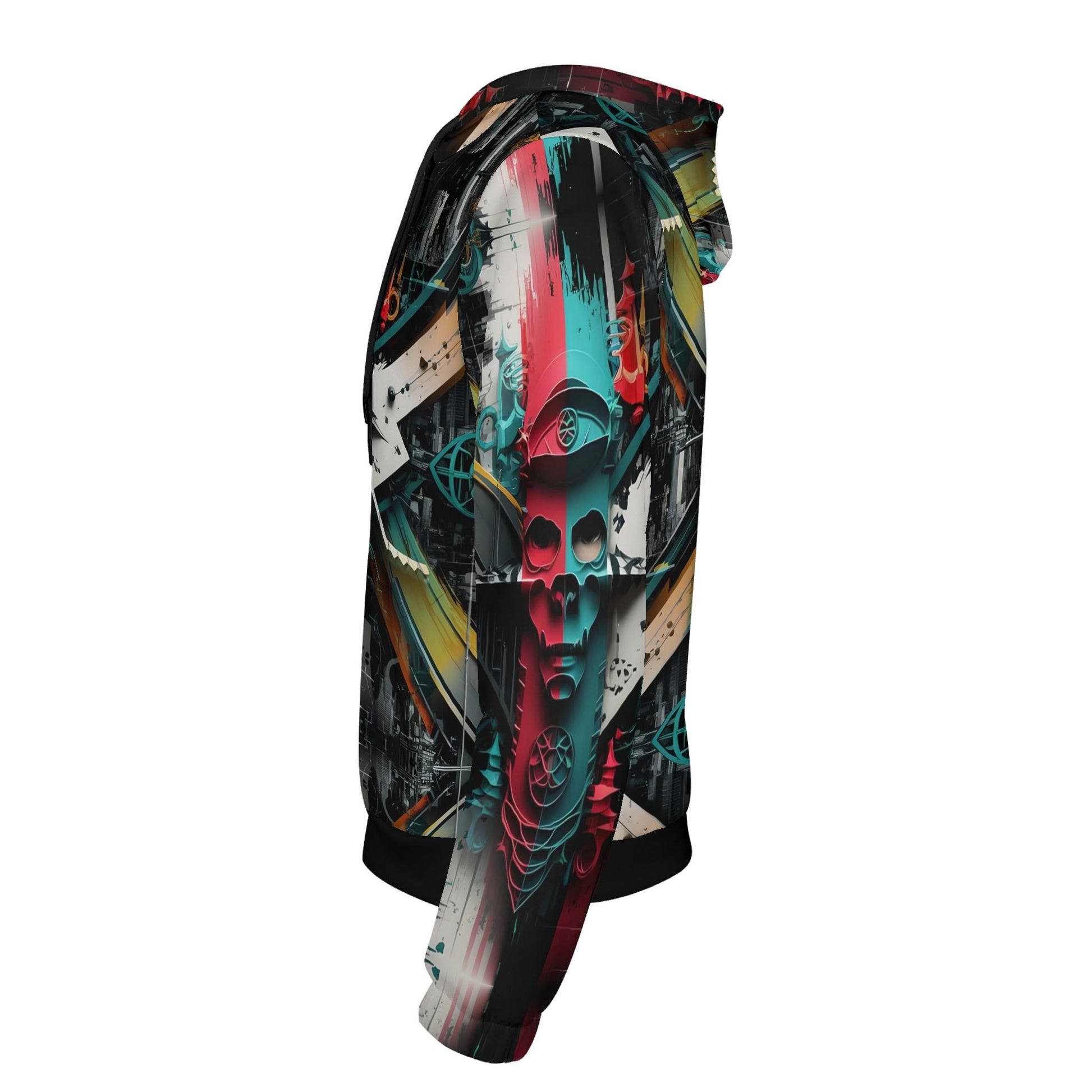 Urban Alchemy Cotton Terry Hoodie by Loud and Lethal with vibrant abstract skull design in multiple colors