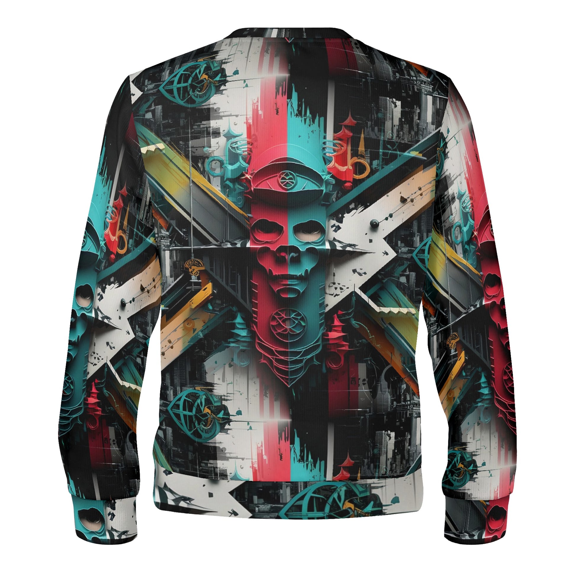 Loud and Lethal Urban Alchemy Poly French Terry Sweatshirt unisex crewneck with skull urban graffiti print back
