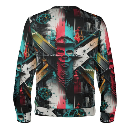 Loud and Lethal Urban Alchemy Poly French Terry Sweatshirt unisex crewneck with skull urban graffiti print back
