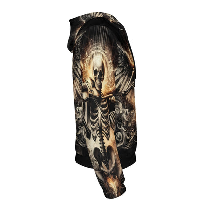 Loud and Lethal unisex Violin Virtuoso french terry hoodie with skeleton violin player graphic